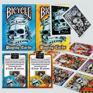 Club Tattoo Bicycle Playing Cards Set - Blue & Orange